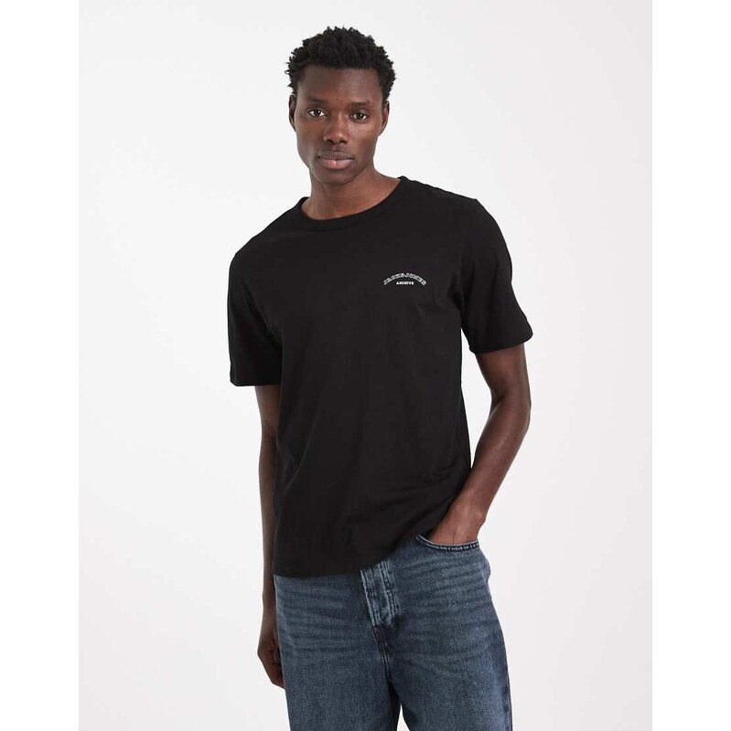 Jack & Jones regular fit t-shirt with logo in black
