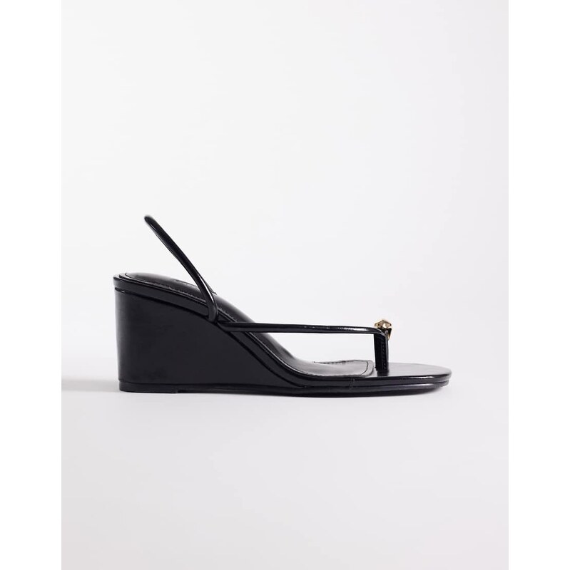 SIMMI Shoes Simmi London Anya wedge sandals with gold toe detail