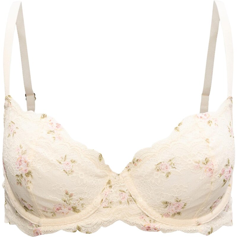 Lindex Podprsenka Senna Valerie krémová / zelená / starorůžová 114436758
