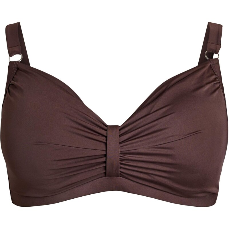 Swim by Zizzi Horní díl plavek Basic tmavě hnědá