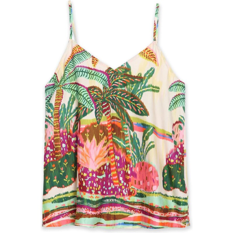 Lola Casademunt Top krémová / zelená / oranžová / pink