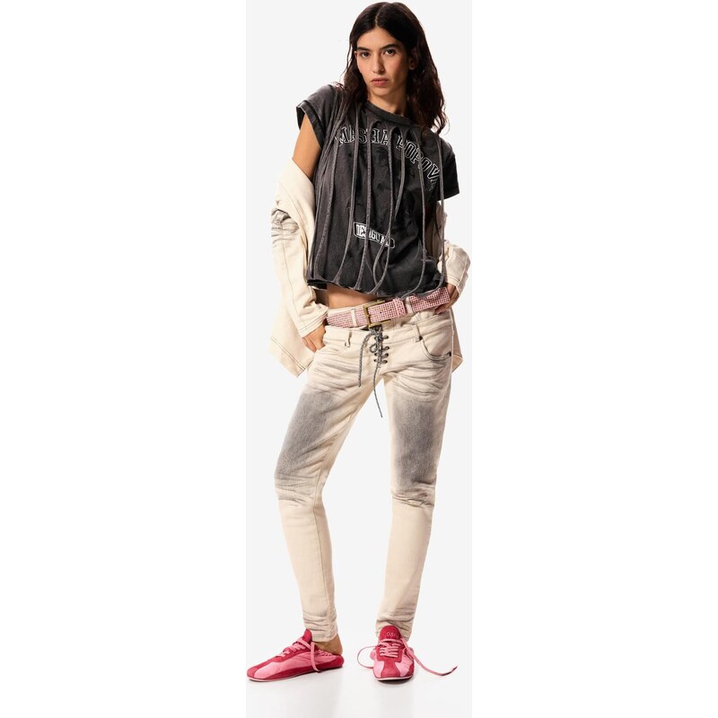 Desigual Tričko 'Masha Popova' černá / bílá