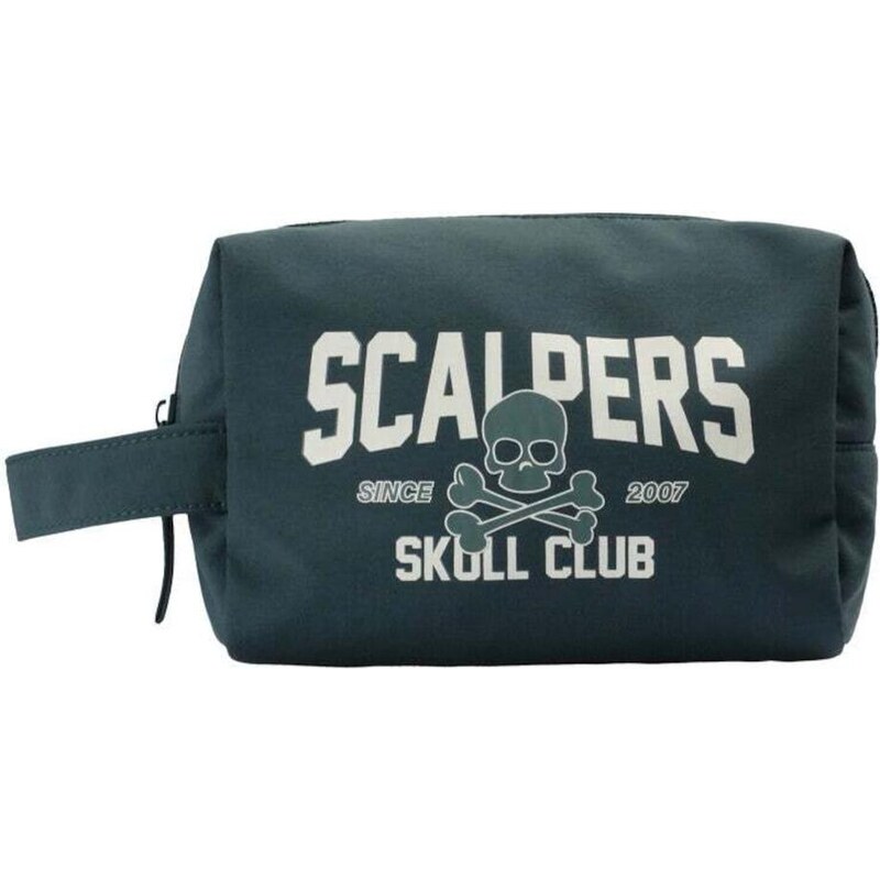 Scalpers Taška Skull Club tmavě zelená / přírodní bílá