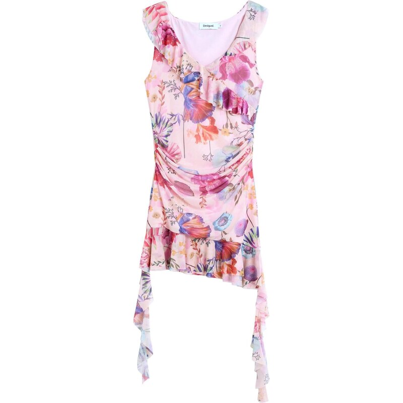 Desigual Šaty broskvová / fuchsiová / červená