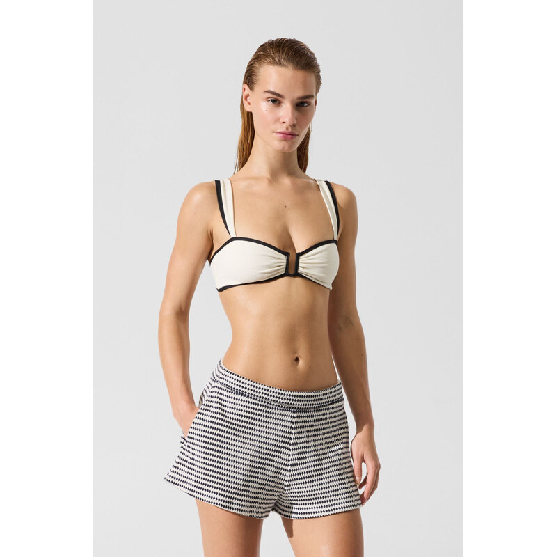 PLÁŽOVÉ OBLEČENÍ KARL LAGERFELD CROCHET STRIPED SHORTS