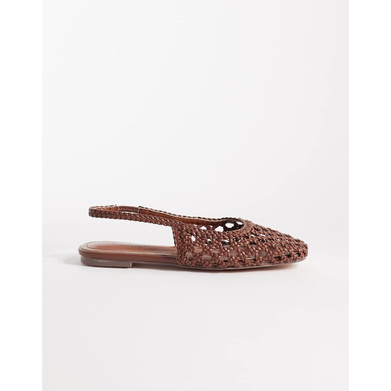 SIMMI Shoes Simmi London Biao slingback woven ballet flats in tan 114498370