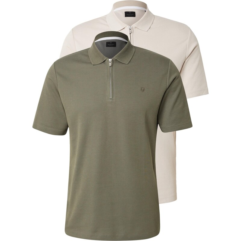 Jack & Jones Premium Tričko JPRBLAETHAN starobéžová / olivová