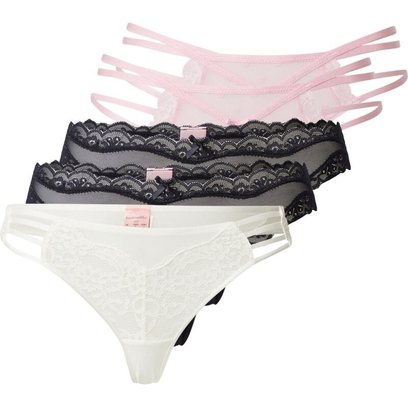 Hunkemöller Tanga Fashion starorůžová / černá / bílá