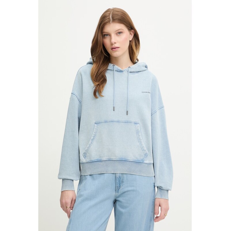 Guess Jeans mikina s kapucí dámská bavlněná