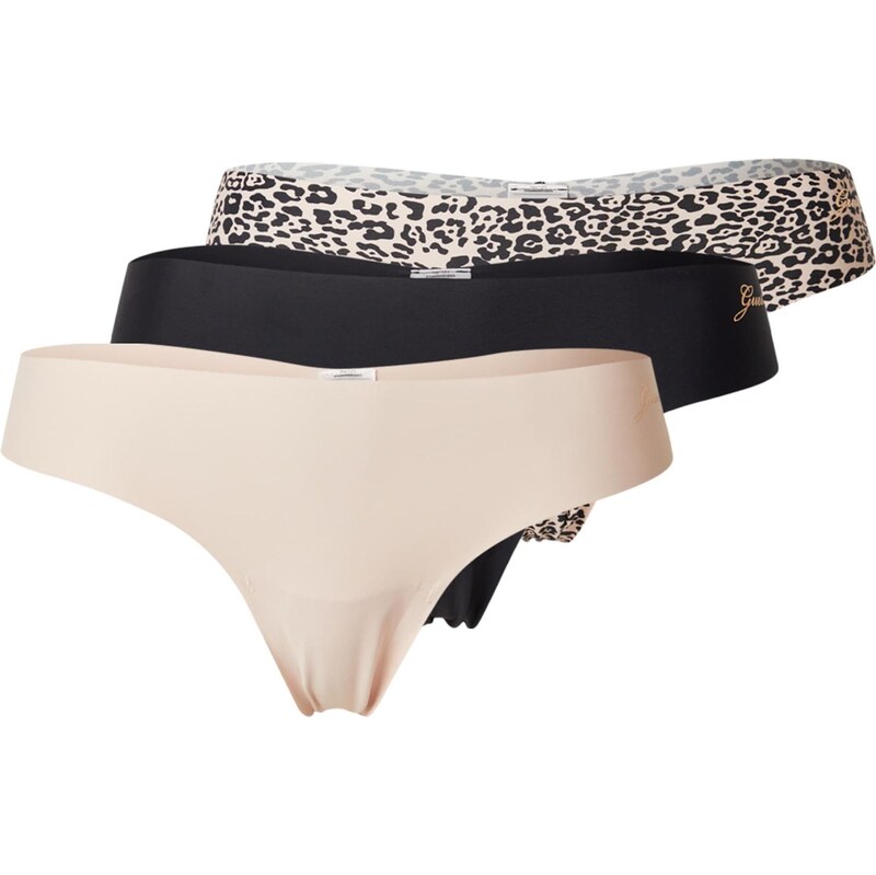 GUESS Tanga světle hnědá / zlatá / černá 114437923