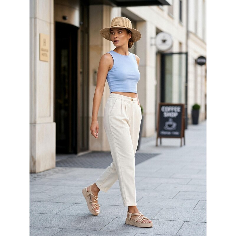 Sinsay - Crop top - modrá 105759656