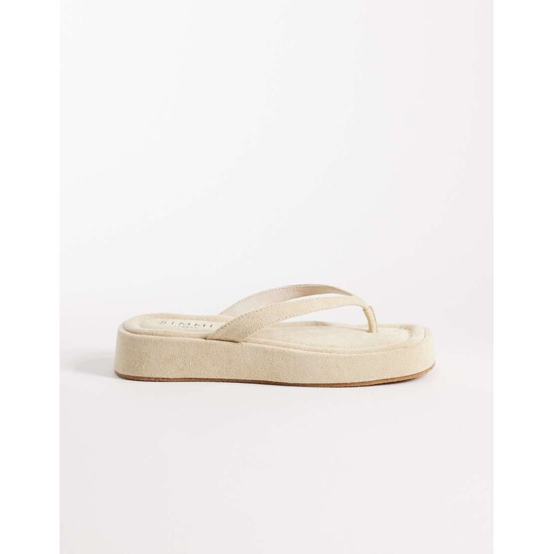 SIMMI Shoes Simmi London Kimmie flatform sandals in stone faux 114985653