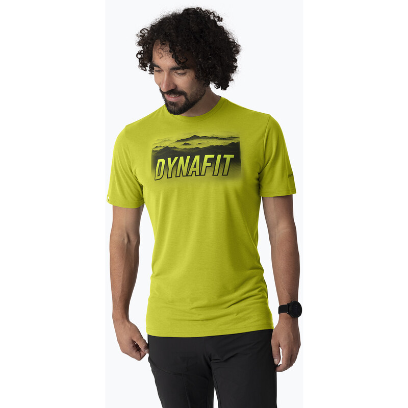 Pánské trekové tričko DYNAFIT Transalper Graphic golden lime