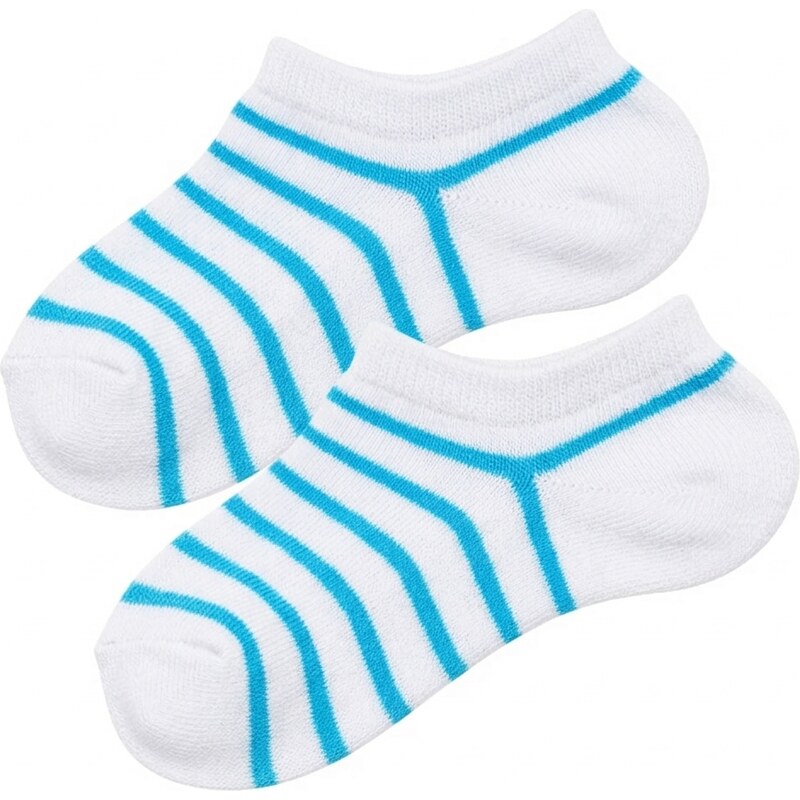 Design Socks Kotníkové ponožky bílé s proužkem