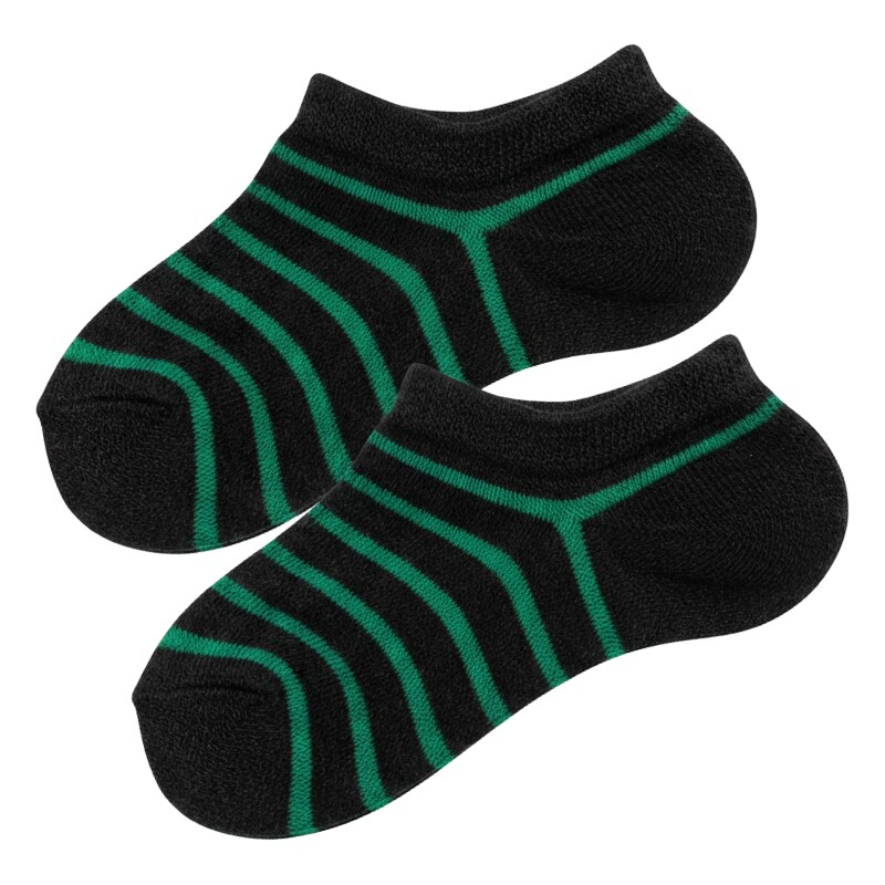 Design Socks Kotníčkové ponožky - tmavé se zeleným proužkem 61136618