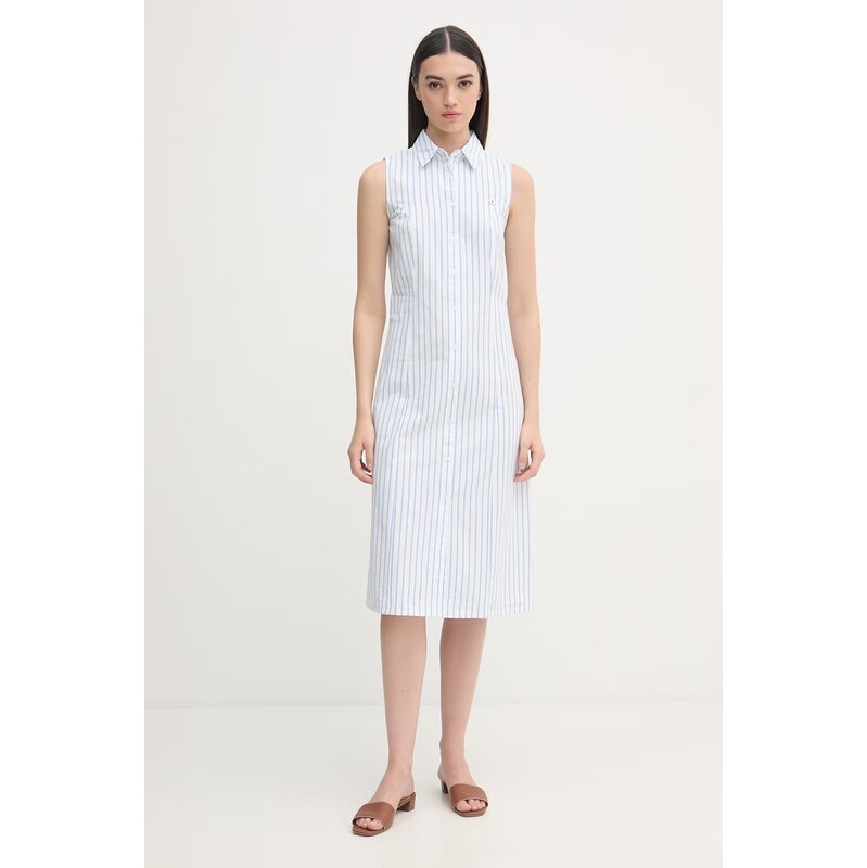 U.S. Polo Assn. šaty bavlněné SLEEVELESS TIE-BACK MIDI