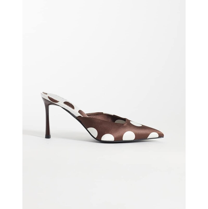 RAID Floralio heeled mules in brown polka dot 114448245