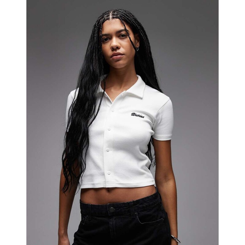 Dickies Tallasee buttoned baby tee in white 114448284