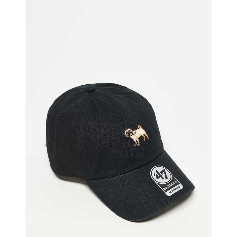 47 Brand clean up baseball cap in black with dog embroidery 114456399