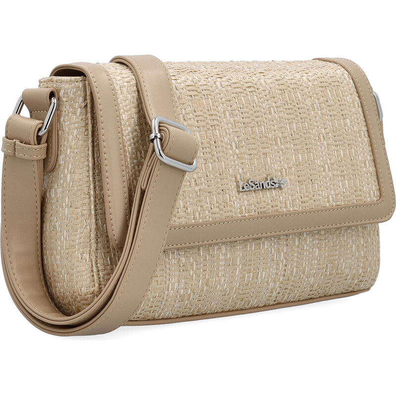 Kabelka ze syntetické kůže crossbody Le Sands béžová 4618 BE