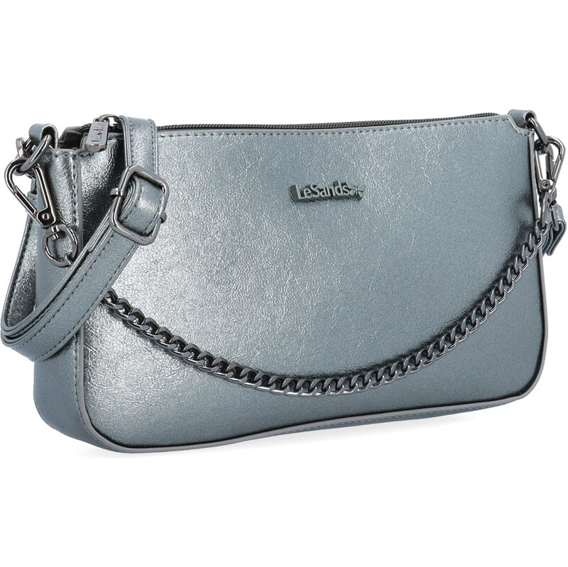 Kabelka ze syntetické kůže crossbody Le Sands stříbrná 4610 TI 114448844