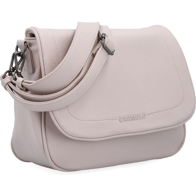 Kabelka ze syntetické kůže crossbody Carmelo růžová 4361 LI 114448861