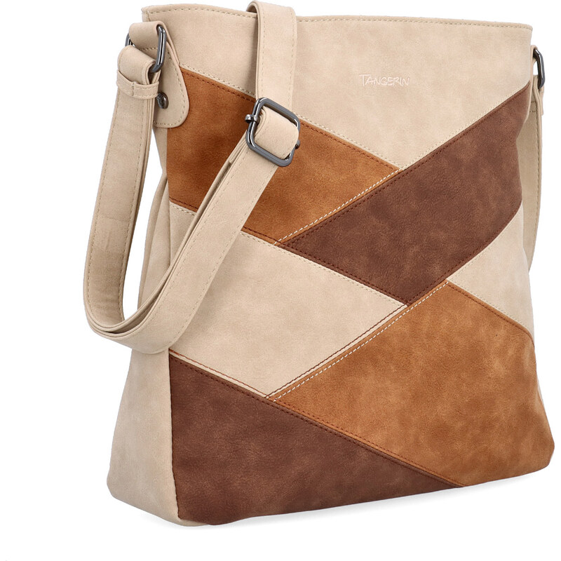 Kabelka ze syntetické kůže crossbody Tangerin béžová 1118 BE 114448867