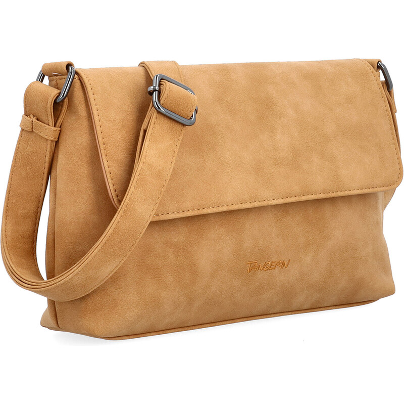Kabelka ze syntetické kůže crossbody Tangerin koňaková 1116 CAM