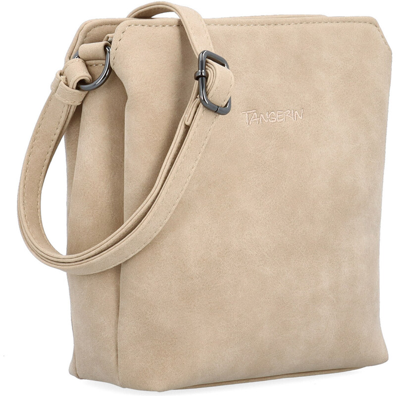 Kabelka ze syntetické kůže crossbody Tangerin béžová 1117 BE 114448870