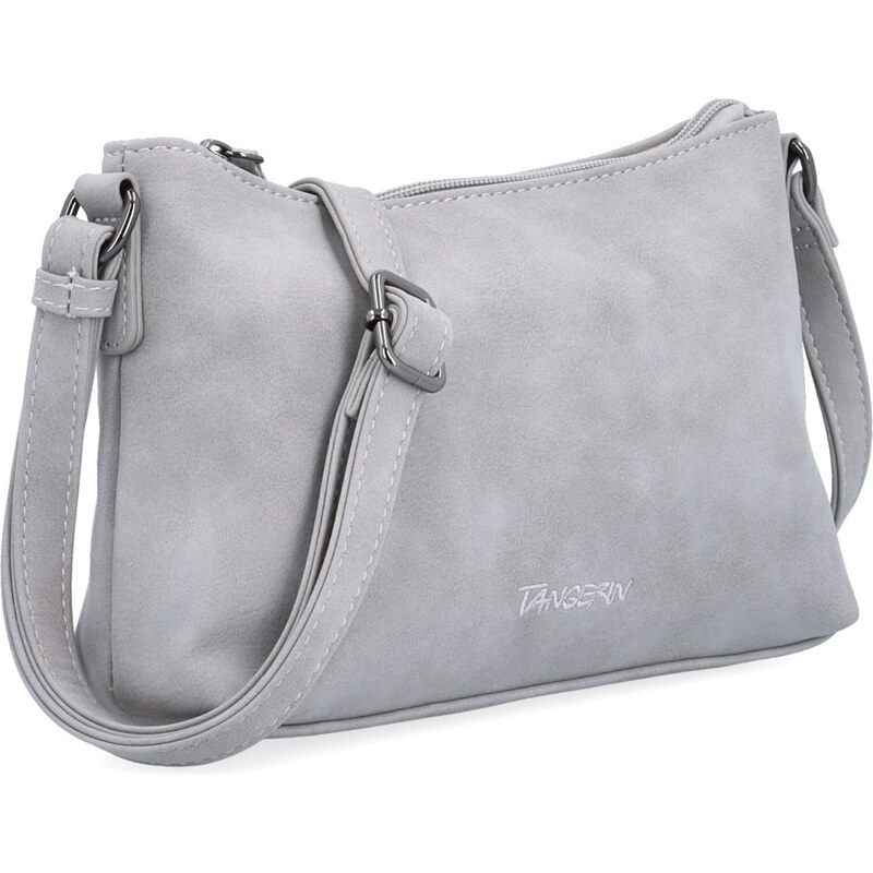 Kabelka ze syntetické kůže crossbody Tangerin světle šedá 1109