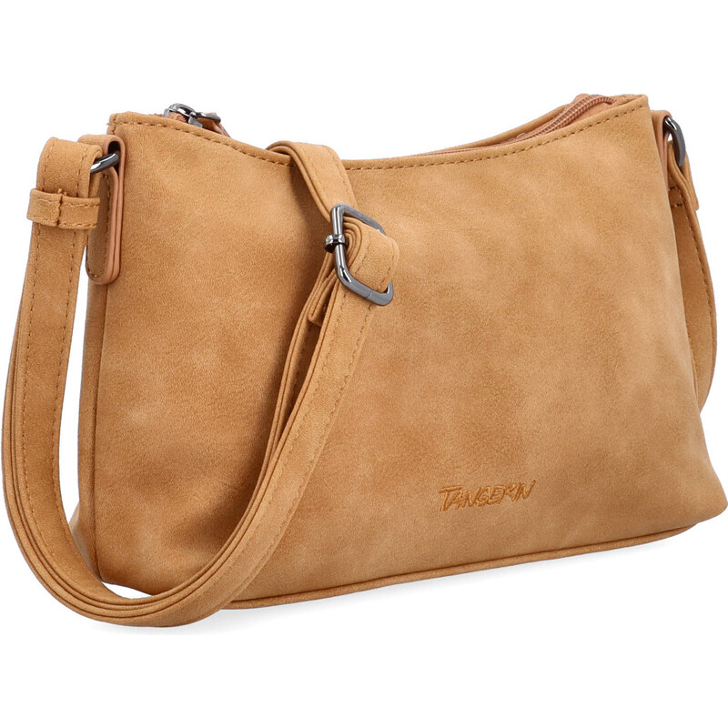 Kabelka ze syntetické kůže crossbody Tangerin koňaková 1109 CAM