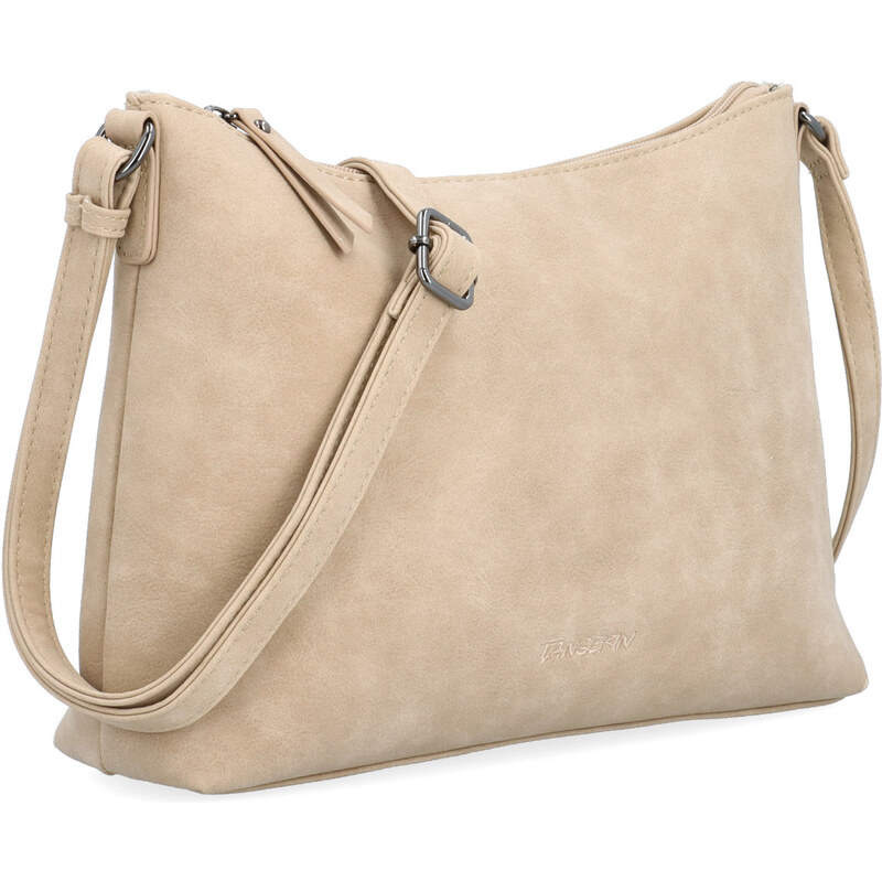 Kabelka ze syntetické kůže crossbody Tangerin béžová 1110 BE 114448879