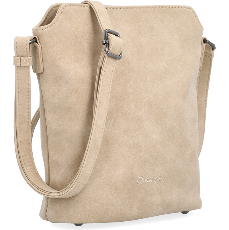 Kabelka ze syntetické kůže crossbody Tangerin béžová 1107 BE 114448886