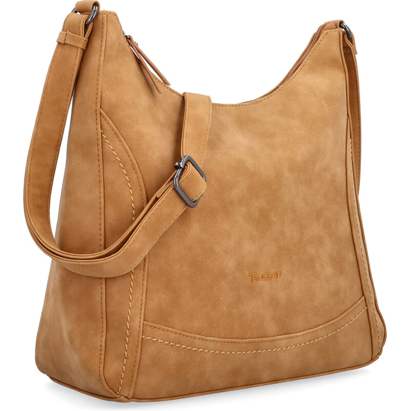 Kabelka ze syntetické kůže crossbody Tangerin koňaková 1104 CAM