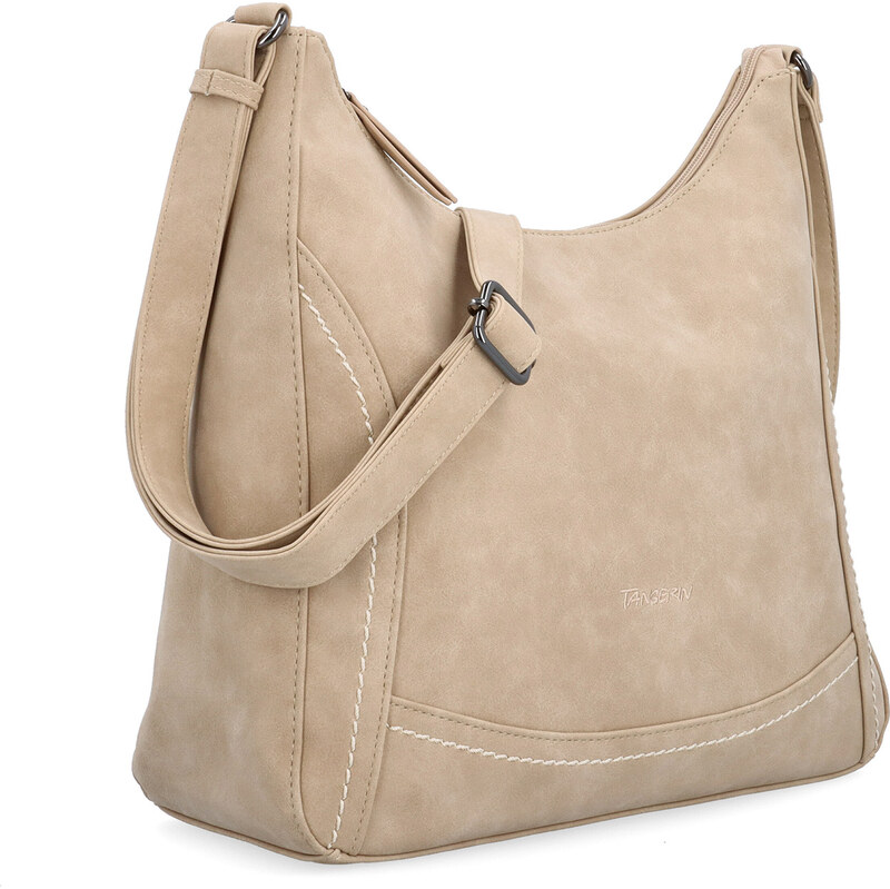 Kabelka ze syntetické kůže crossbody Tangerin béžová 1104 BE 114448892