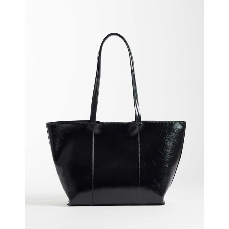 Mango classic faux leather tote bag in black 114456457