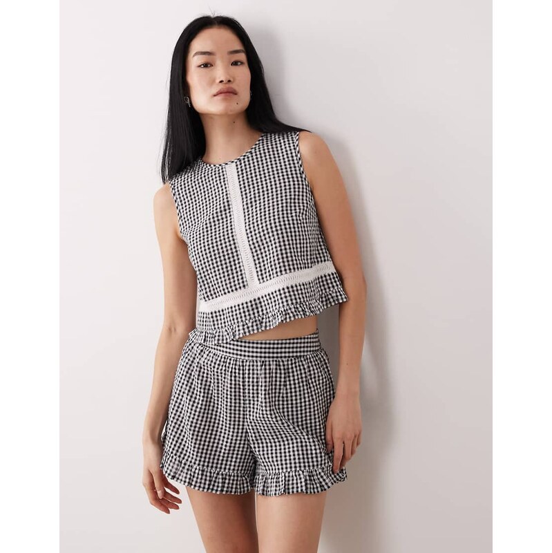Wednesdays Girl co-ord sleeveless smock top with broderie detail