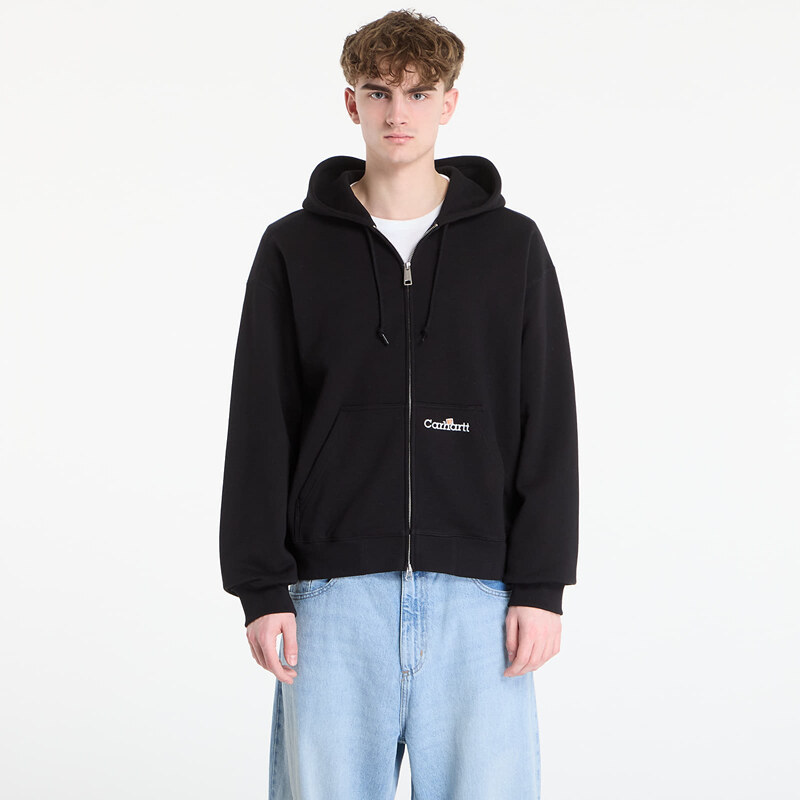 Mikina Carhartt WIP Hooded WIP Label Sweat Jacket UNISEX Black M