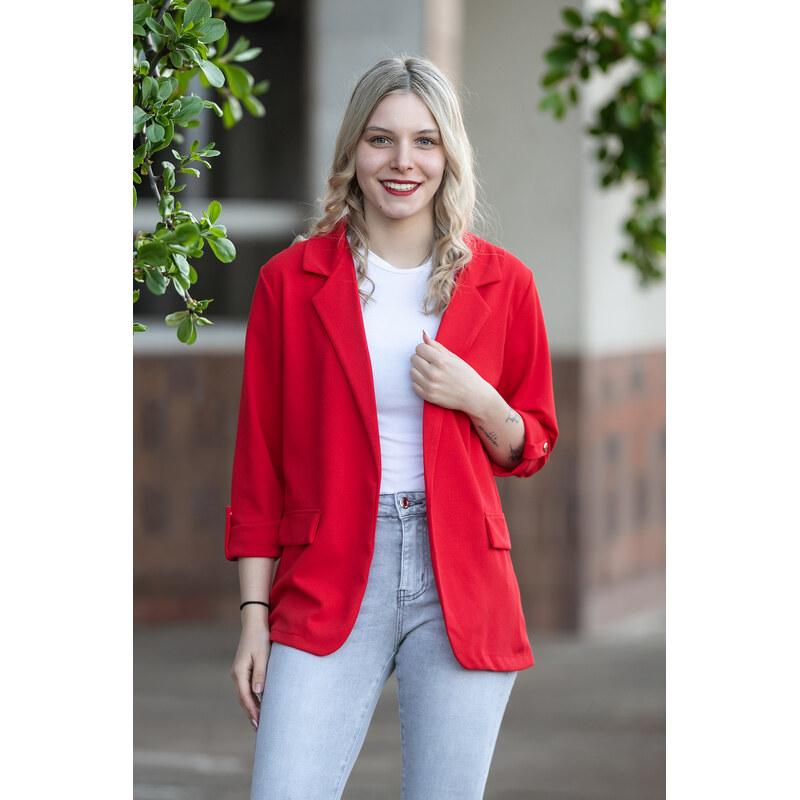 Italy fashion Pružné sako IVET Barva: Červená, Velikost: UNI: S-L 114450250
