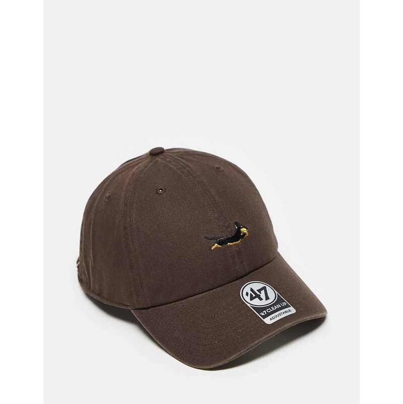 47 Brand clean up baseball cap in brown with dog embroidery