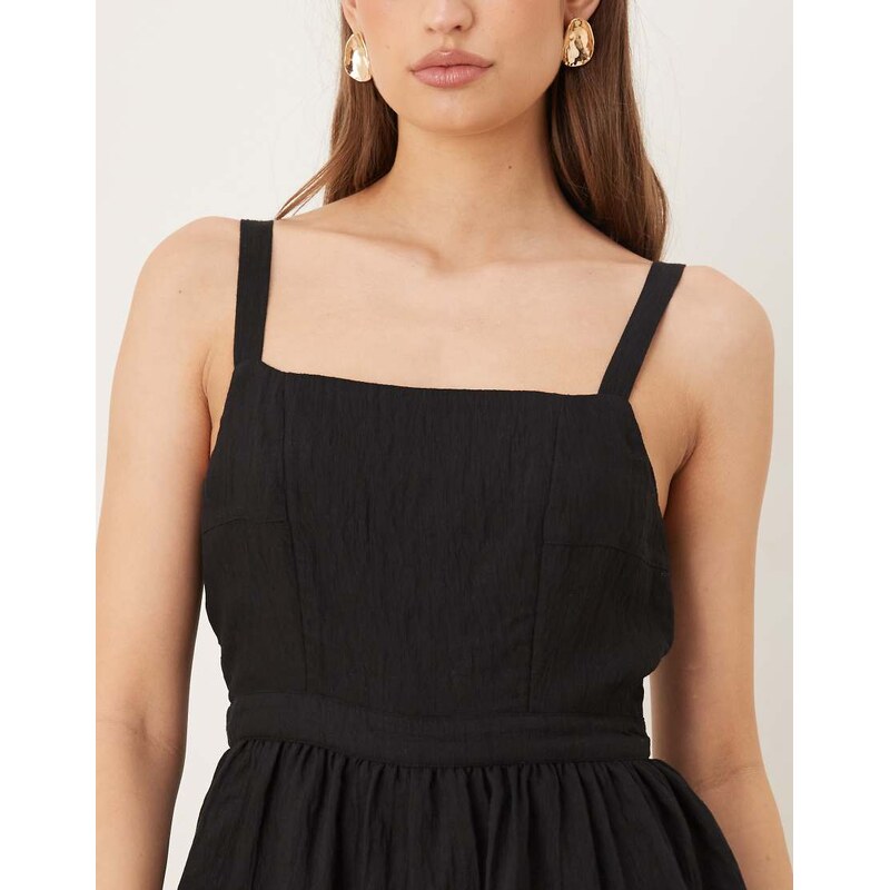 ASOS DESIGN jumpsuit with peplum waist in black