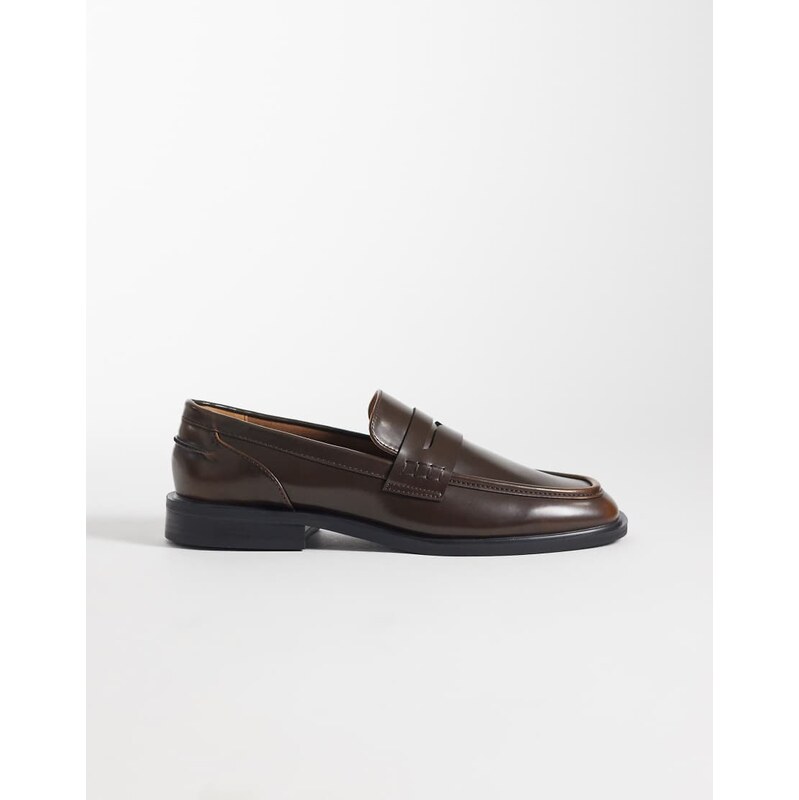 ASOS DESIGN penny loafers in tan-Brown