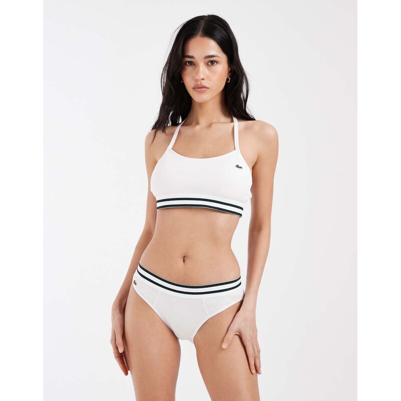 Lacoste brief with stripe waistband in white 114450749