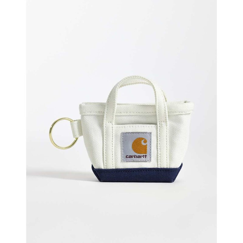 Carhartt WIP mini tote bag keyring in off white 114450770