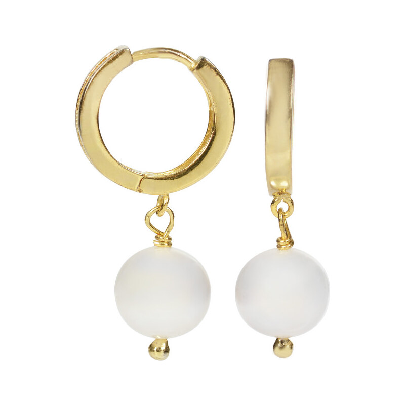 JwL Luxury Pearls Stříbrné zlacené náušnice s pravou bílou perlou JL0125