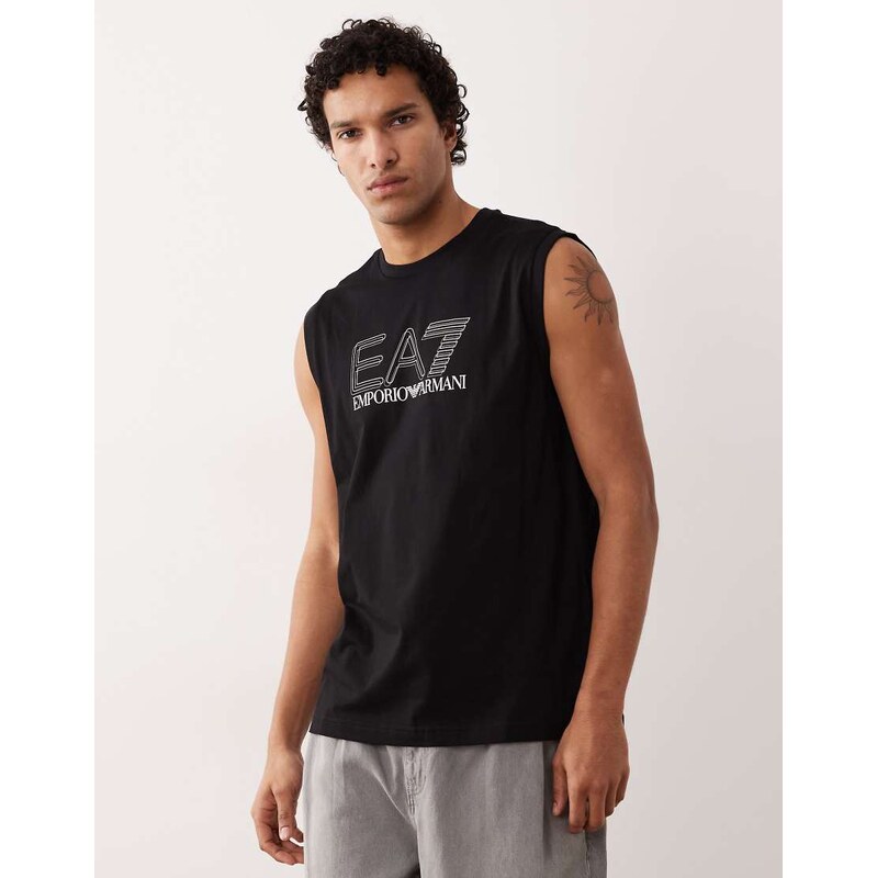 Armani EA7 train visability Relaxed fit tank vest in black