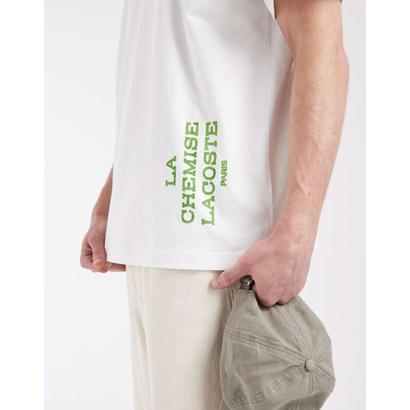 Lacoste painting back print t-shirt in white