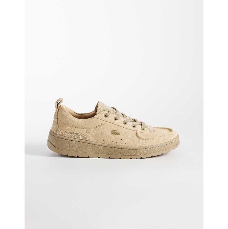 Lacoste Umpire logo trainers in beige-Neutral