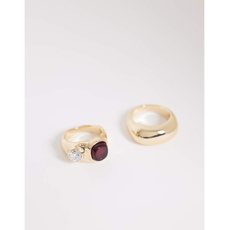 Reclaimed Vintage unisex wrap around molten gem stone ring in