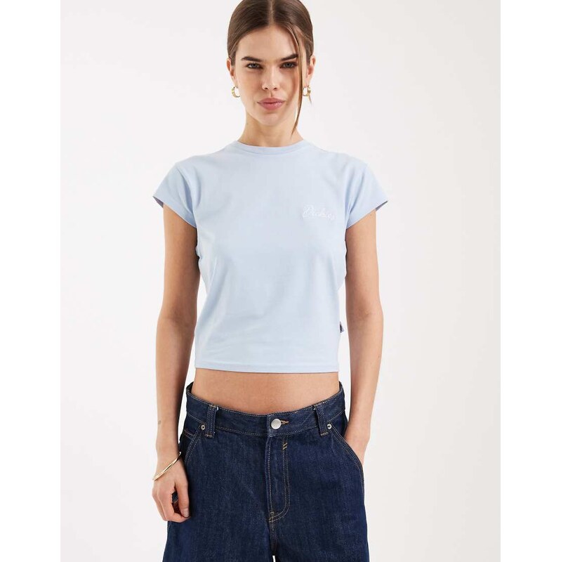 Dickies capped sleeve baby tee in blue 114456393